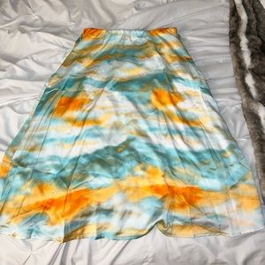 Brand new - Tie dye satin effect midi skirt